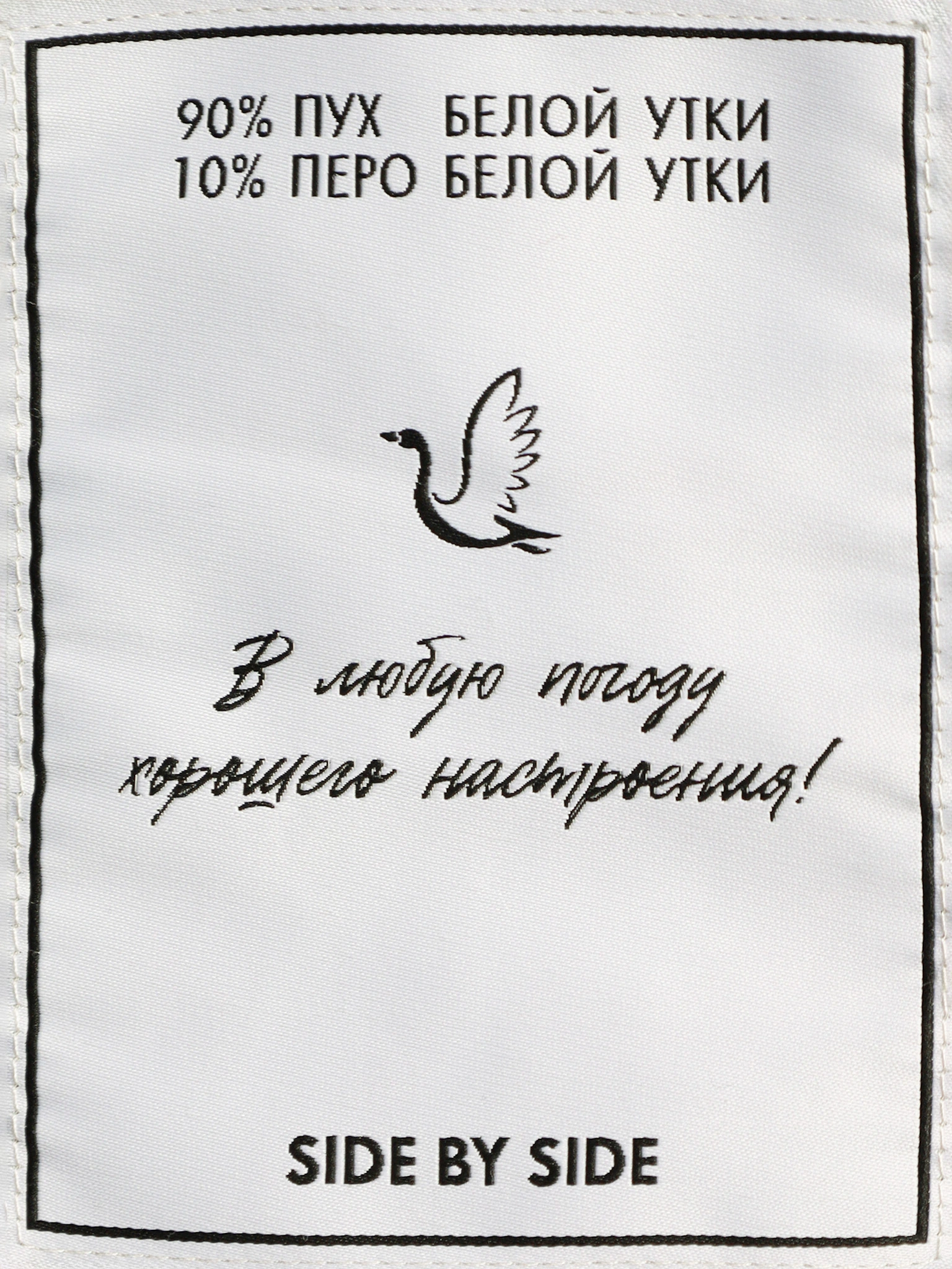 Пуховик с цветочным принтом синего цвета с капюшоном